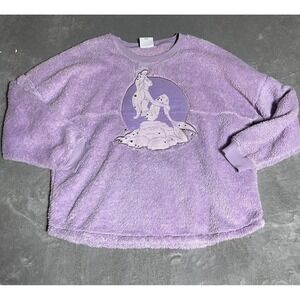DISNEY The Little Mermaid Anniversary Fleece Purple Spirit Jersey XL Cozy Sequin